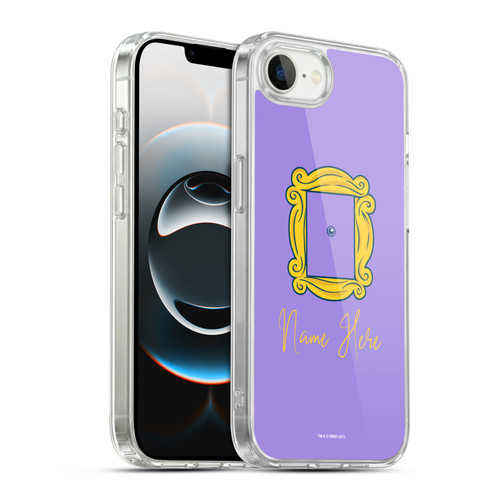 Custom Customised Personalised Friends TV Show Art Peephole And Print Name Soft Gel Case for Apple iPhone 16e / Apple iPhone 17e