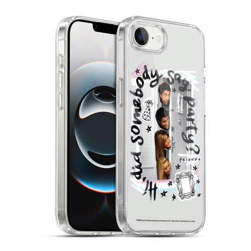 Friends TV Show Doodle Art Somebody Say Party Soft Gel Case for Apple iPhone 16e / Apple iPhone 17e & MagSafe