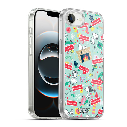 Custom Customised Personalised Peanuts Christmas Festive Pattern Soft Gel Case for Apple iPhone 16e / Apple iPhone 17e & MagSafe