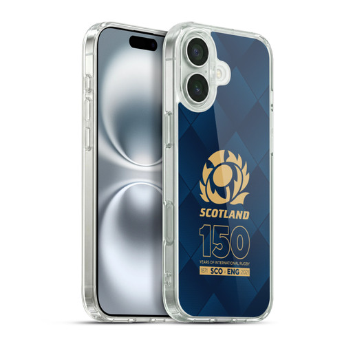Scotland Rugby 150th Anniversary Halftone Soft Gel Case for Apple iPhone 16 Plus & MagSafe