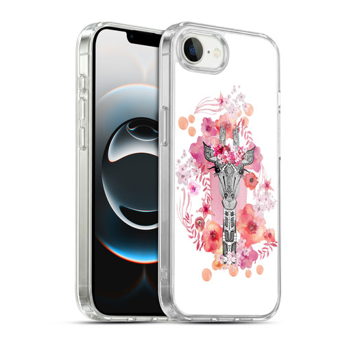 Monika Strigel Animals And Flowers Giraffe Soft Gel Case for Apple iPhone 16e / Apple iPhone 17e & MagSafe