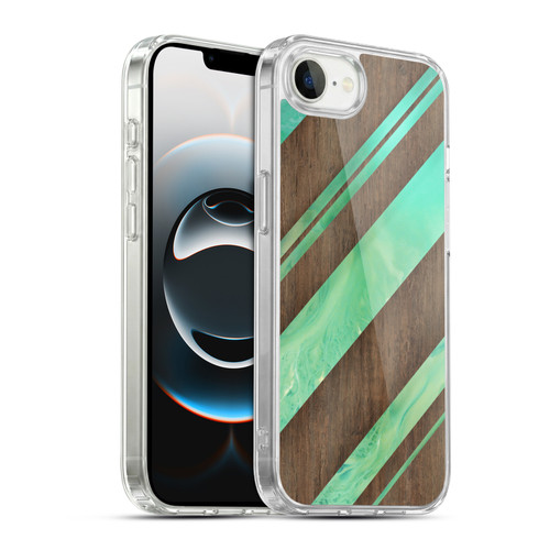 Alyn Spiller Wood & Resin Diagonal Stripes Soft Gel Case for Apple iPhone 16e / Apple iPhone 17e & MagSafe