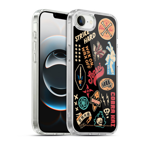 Cobra Kai Season 5 Key Art Icons Pattern Soft Gel Case for Apple iPhone 16e / Apple iPhone 17e & MagSafe