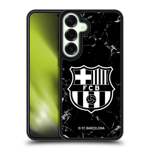 FC Barcelona Crest Patterns Black Marble Gel Armour Case For Samsung Galaxy S25