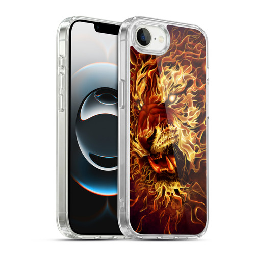 Tom Wood Fire Creatures Tiger Soft Gel Case for Apple iPhone 16e / Apple iPhone 17e & MagSafe