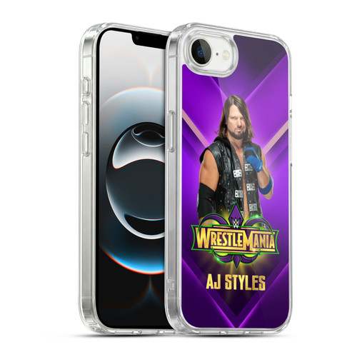WWE Wrestlemania 34 Superstars AJ Styles Soft Gel Case for Apple iPhone 16e / Apple iPhone 17e & MagSafe