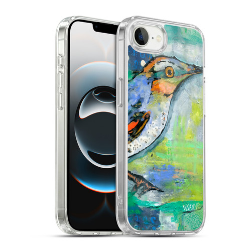 Wyanne Birds Blue and Orange Feathers Soft Gel Case for Apple iPhone 16e / Apple iPhone 17e & MagSafe