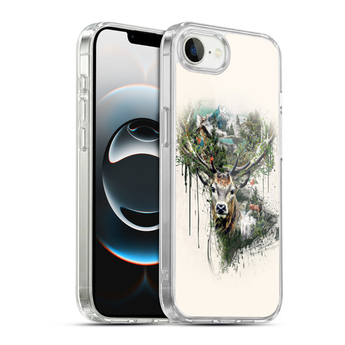 Riza Peker Animal Abstract Deer Wilderness Soft Gel Case for Apple iPhone 16e / Apple iPhone 17e & MagSafe