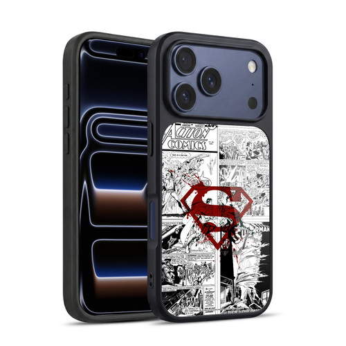Superman DC Comics Comicbook Art Red Logo Splatter Gel Armour Case For Apple iPhone 17 Pro