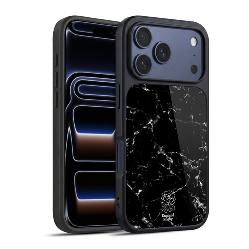 England Rugby Union Marble Black Gel Armour Case For Apple iPhone 17 Pro