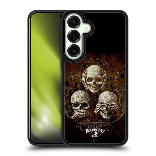 Alchemy Gothic Skull No Evil Three Skull Gel Armour Case For Samsung Galaxy S25