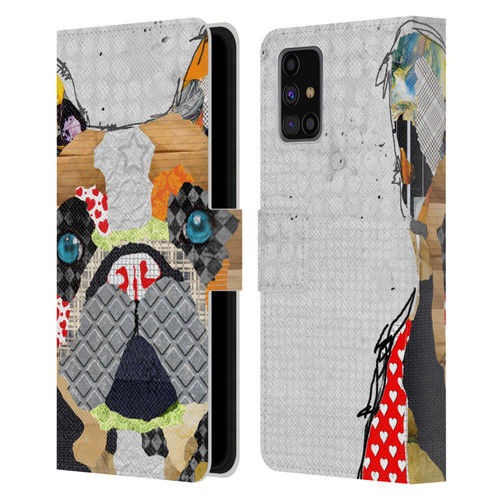 Michel Keck Dogs 3 French Bulldog Leather Book Wallet Case Cover For Samsung Galaxy M31s (2020)