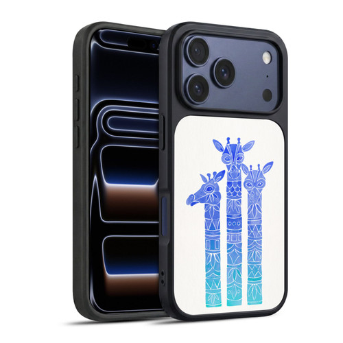 Cat Coquillette Animals Blue Ombre Giraffes Gel Armour Case For Apple iPhone 17 Pro