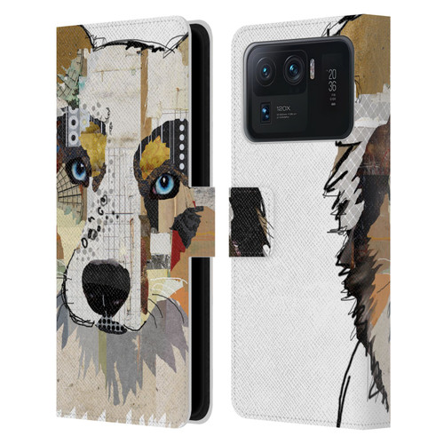Michel Keck Dogs 3 Australian Shepherd Leather Book Wallet Case Cover For Xiaomi Mi 11 Ultra