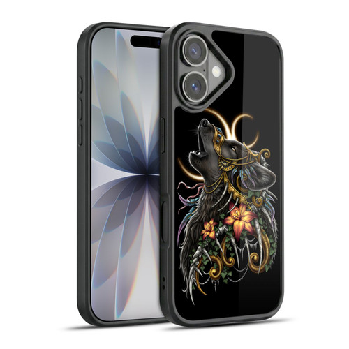 Sarah Richter Animals Gothic Black Howling Wolf Gel Armour Case For Apple iPhone 17
