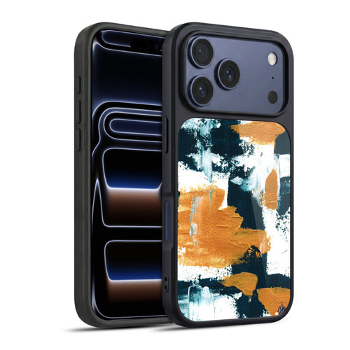 Haley Bush Pattern Painting Abstract Navy Gold White Gel Armour Case For Apple iPhone 17 Pro