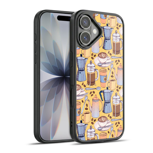Micklyn Le Feuvre Patterns 2 Coffee Love On Yellow Gel Armour Case For Apple iPhone 17