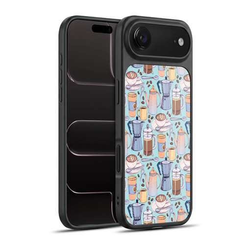 Micklyn Le Feuvre Patterns 2 Coffee Love On Blue Gel Armour Case For Apple iPhone 17 Air
