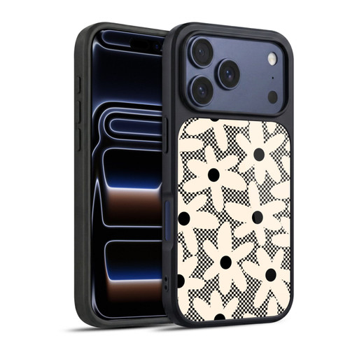Kierkegaard Design Studio Retro Abstract Patterns Daisy Black Cream Dots Check Gel Armour Case For Apple iPhone 17 Pro