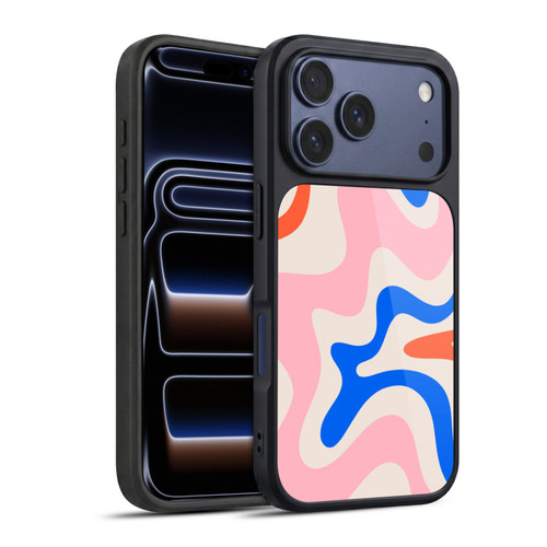 Kierkegaard Design Studio Retro Abstract Patterns Pink Blue Orange Swirl Gel Armour Case For Apple iPhone 17 Pro