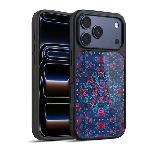 Micklyn Le Feuvre Mandala Cherry Red and Navy Blue Gel Armour Case For Apple iPhone 17 Pro