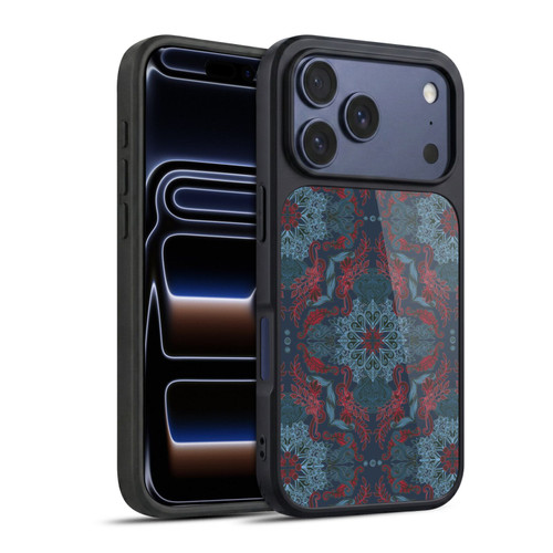 Micklyn Le Feuvre Mandala Fancy Navy Blue and Red Gel Armour Case For Apple iPhone 17 Pro