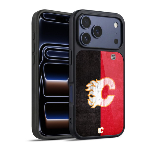 NHL Calgary Flames Half Distressed Gel Armour Case For Apple iPhone 17 Pro
