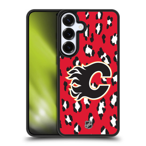NHL Calgary Flames Leopard Pattern Gel Armour Case For Samsung Galaxy S25+