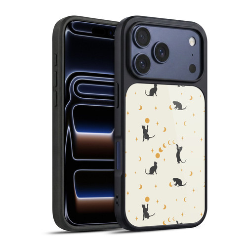 Episodic Drawing Pattern Cat And Moon Gel Armour Case For Apple iPhone 17 Pro