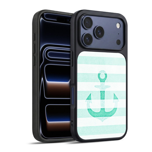 Monika Strigel Vintage Anchors Mint Gel Armour Case For Apple iPhone 17 Pro