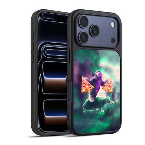 Random Galaxy Space Pizza Ride Sloth Riding Turtle Gel Armour Case For Apple iPhone 17 Pro