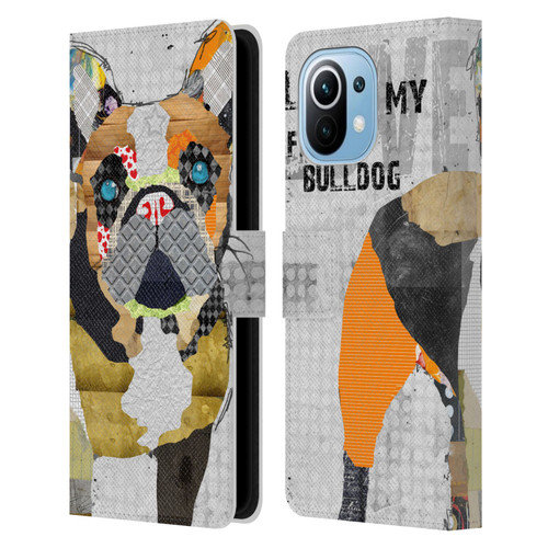 Michel Keck Dogs 4 French Bulldog Leather Book Wallet Case Cover For Xiaomi Mi 11