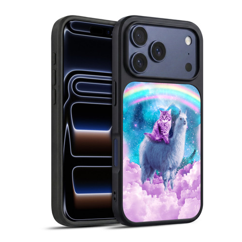Random Galaxy Space Llama Cloudy Cat In Rainbow Gel Armour Case For Apple iPhone 17 Pro
