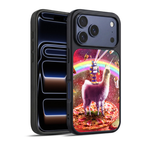 Random Galaxy Space Llama Robot & Pizza Gel Armour Case For Apple iPhone 17 Pro