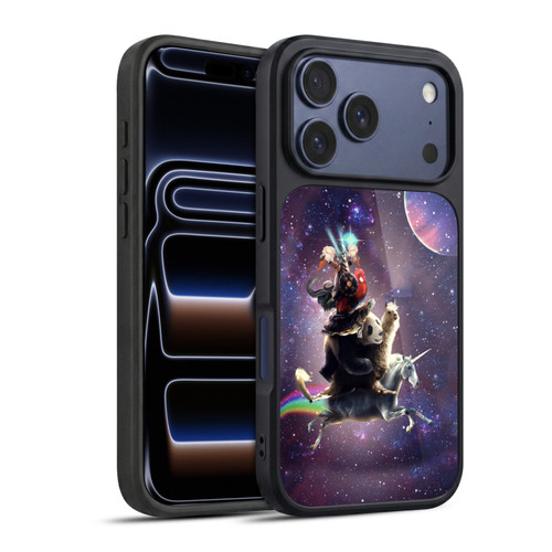 Random Galaxy Space Llama Unicorn Space Ride Gel Armour Case For Apple iPhone 17 Pro