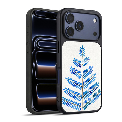 Cat Coquillette Nature Leaflets Blue Gel Armour Case For Apple iPhone 17 Pro