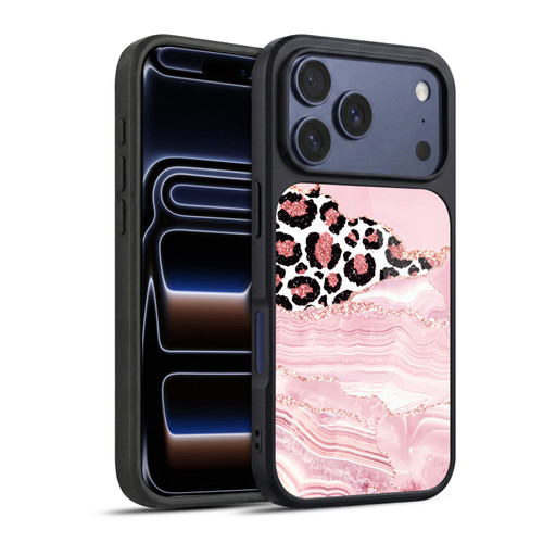 UtArt Wild Cat Marble Pink Glitter Gel Armour Case For Apple iPhone 17 Pro