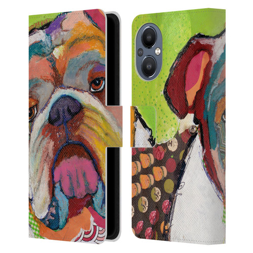 Michel Keck Dogs Bulldog Leather Book Wallet Case Cover For OnePlus Nord N20 5G