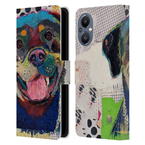 Michel Keck Dogs Rottweiler Leather Book Wallet Case Cover For OnePlus Nord N20 5G