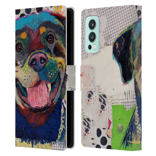 Michel Keck Dogs Rottweiler Leather Book Wallet Case Cover For OnePlus Nord 2 5G