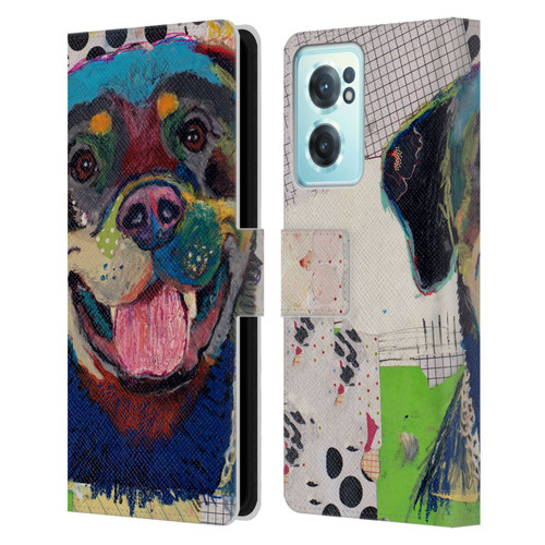 Michel Keck Dogs Rottweiler Leather Book Wallet Case Cover For OnePlus Nord CE 2 5G