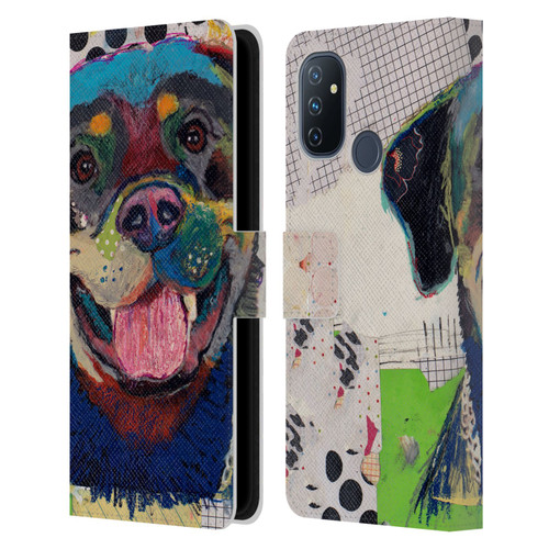 Michel Keck Dogs Rottweiler Leather Book Wallet Case Cover For OnePlus Nord N100