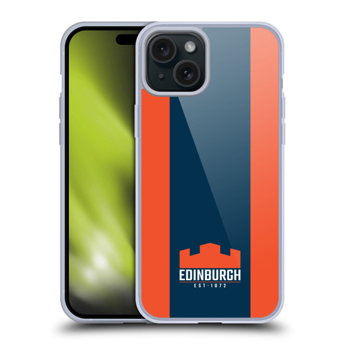 Edinburgh Rugby Logo Art Stripes Soft Gel Case for Apple iPhone 15 Plus & MagSafe