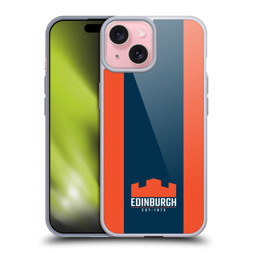 Edinburgh Rugby Logo Art Stripes Soft Gel Case for Apple iPhone 15 & MagSafe