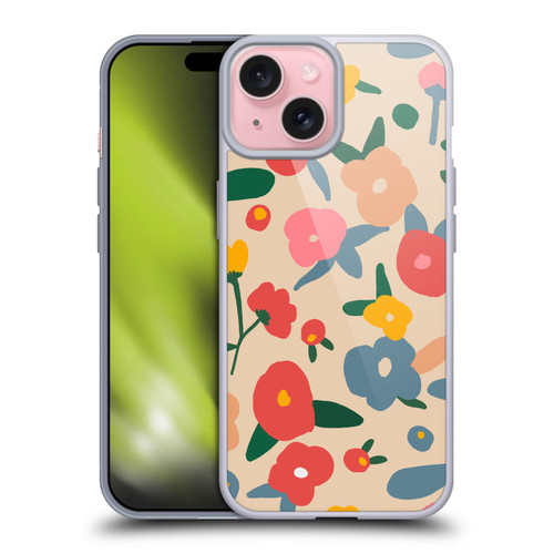 Ninola Nature Bold Scandi Flowers Soft Gel Case for Apple iPhone 15 & MagSafe