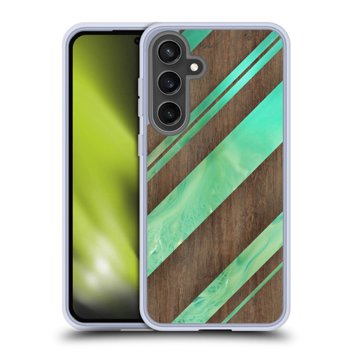 Alyn Spiller Wood & Resin Diagonal Stripes Soft Gel Case for Samsung Galaxy S24 FE & MagSafe