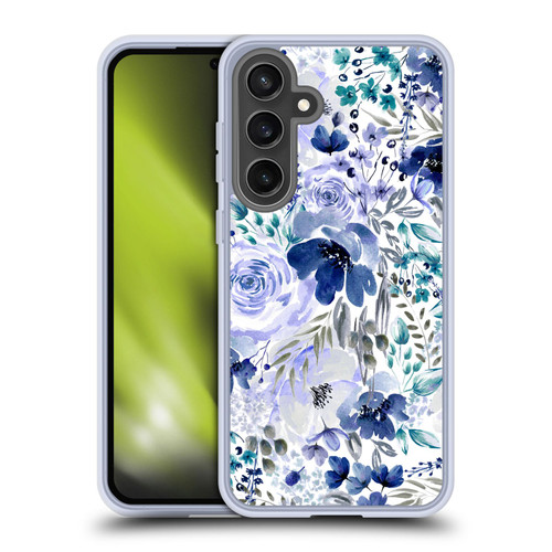 Anis Illustration Bloomers Indigo Soft Gel Case for Samsung Galaxy S24 FE & MagSafe