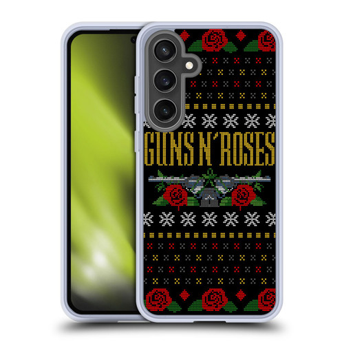 Guns N' Roses Christmas Text Logo Pistol Soft Gel Case for Samsung Galaxy S24 FE & MagSafe