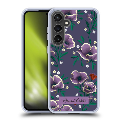 Frida Kahlo Flowers Purple Soft Gel Case for Samsung Galaxy S24 FE & MagSafe