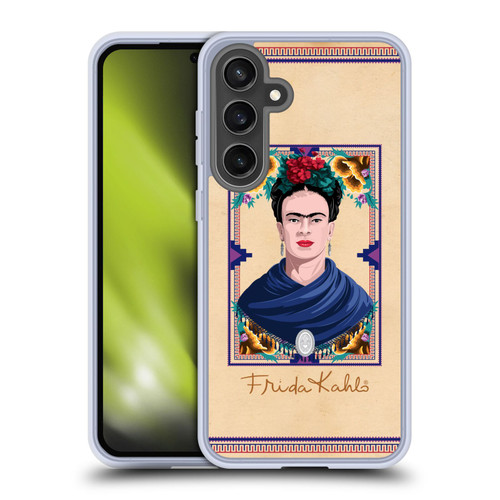Frida Kahlo Portrait Blue Soft Gel Case for Samsung Galaxy S24 FE & MagSafe